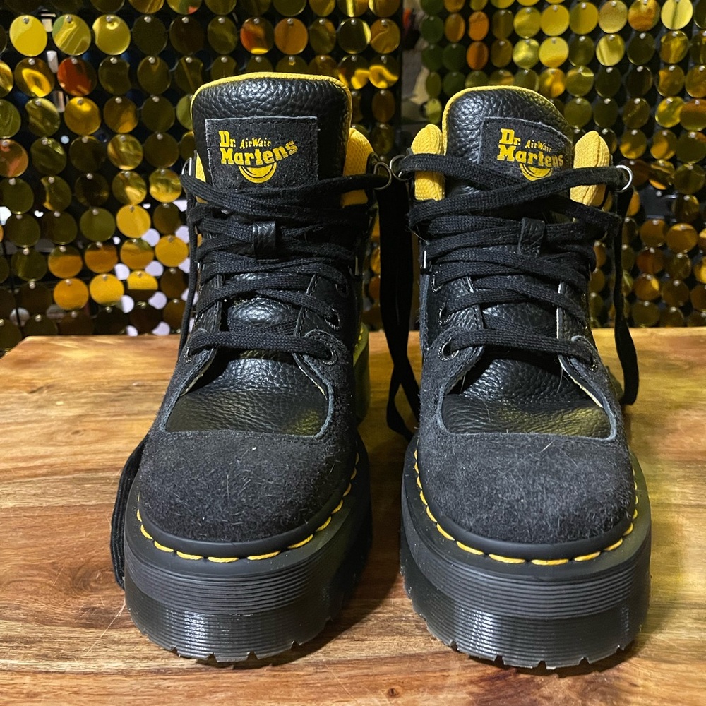 Dr. Martens Black and Yellow Boots